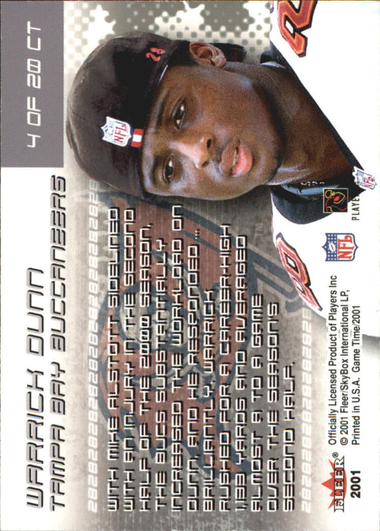 2001 Fleer Game Time Crunch Time #4 Warrick Dunn