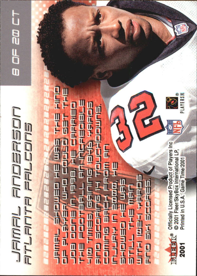 2001 Fleer Game Time Crunch Time #8 Jamal Anderson