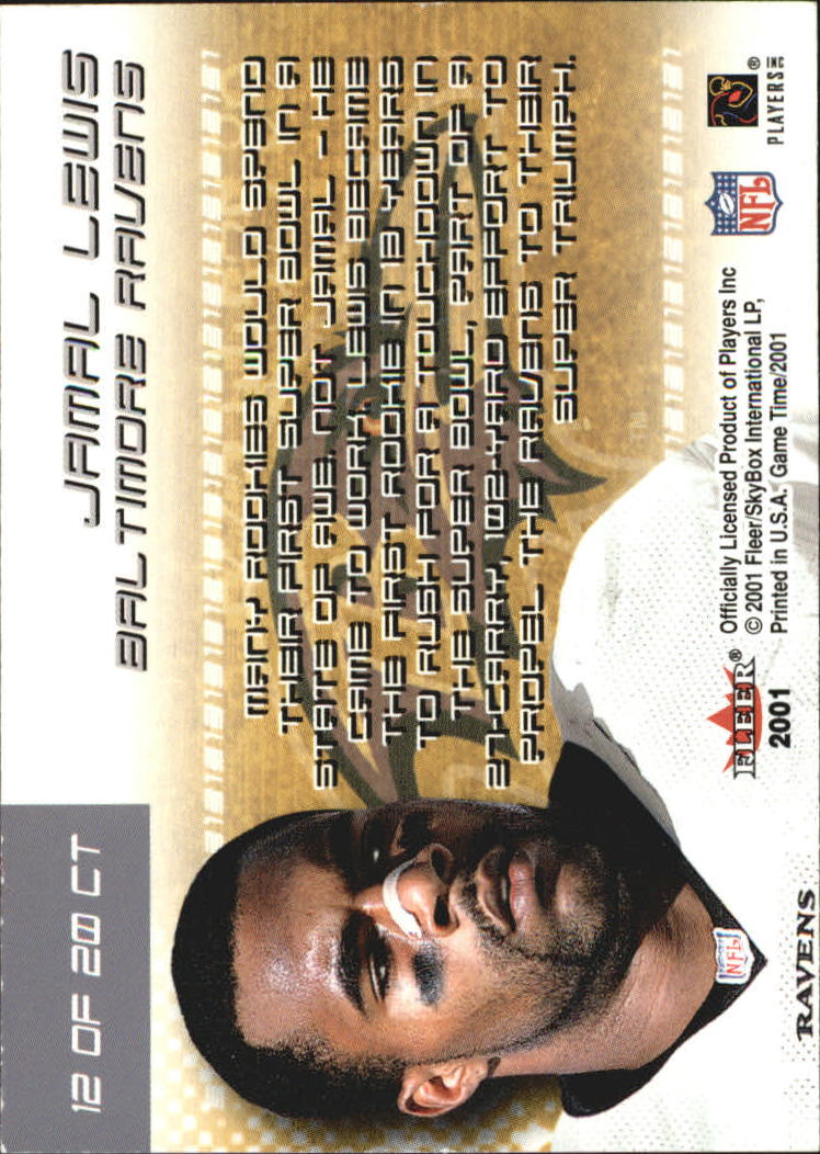 2001 Fleer Game Time Crunch Time #12 Jamal Lewis back image