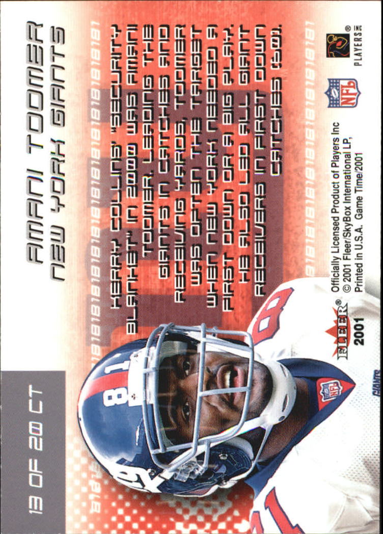 2001 Fleer Game Time Crunch Time #13 Amani Toomer