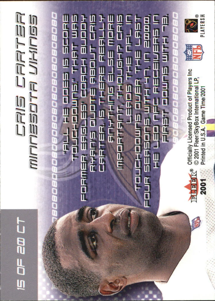 2001 Fleer Game Time Crunch Time #15 Cris Carter