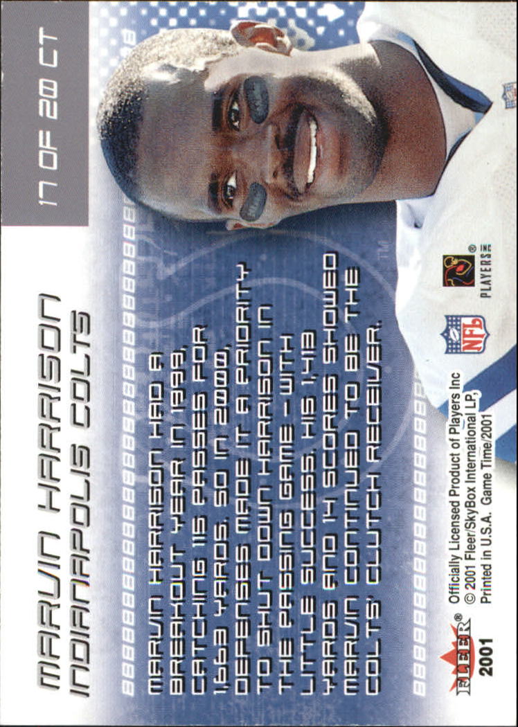 2001 Fleer Game Time Crunch Time #17 Marvin Harrison