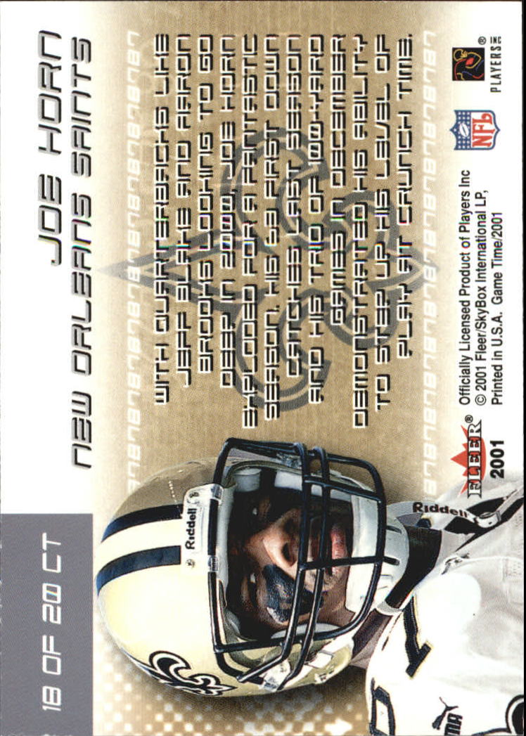 2001 Fleer Game Time Crunch Time #18 Joe Horn