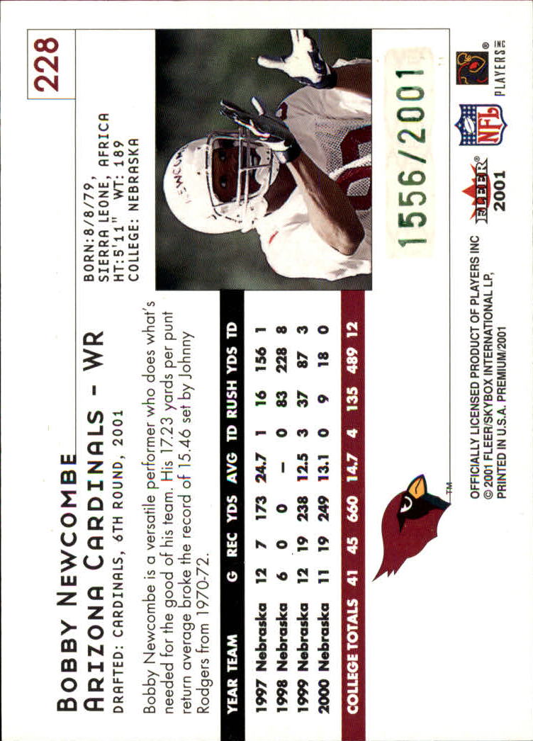 2001 Fleer Premium #227 Anthony Thomas RC back image