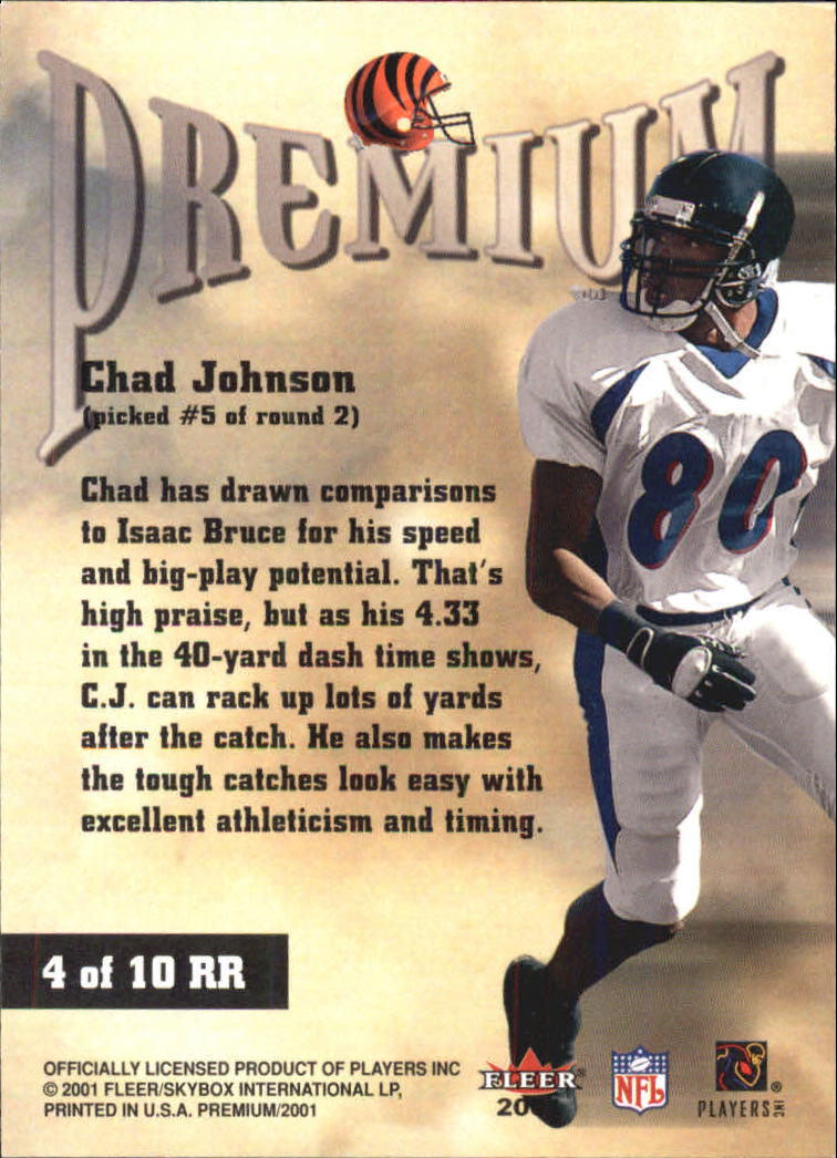2001 Fleer Premium Rookie Revolution #4 Chad Johnson back image