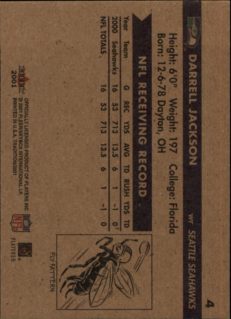 2001 Fleer Tradition #4 Darrell Jackson back image