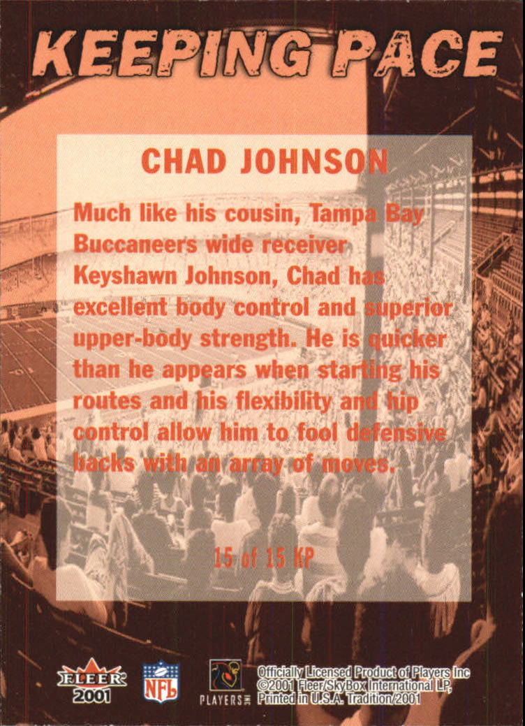 2001 Fleer Tradition Keeping Pace #15 Chad Johnson back image