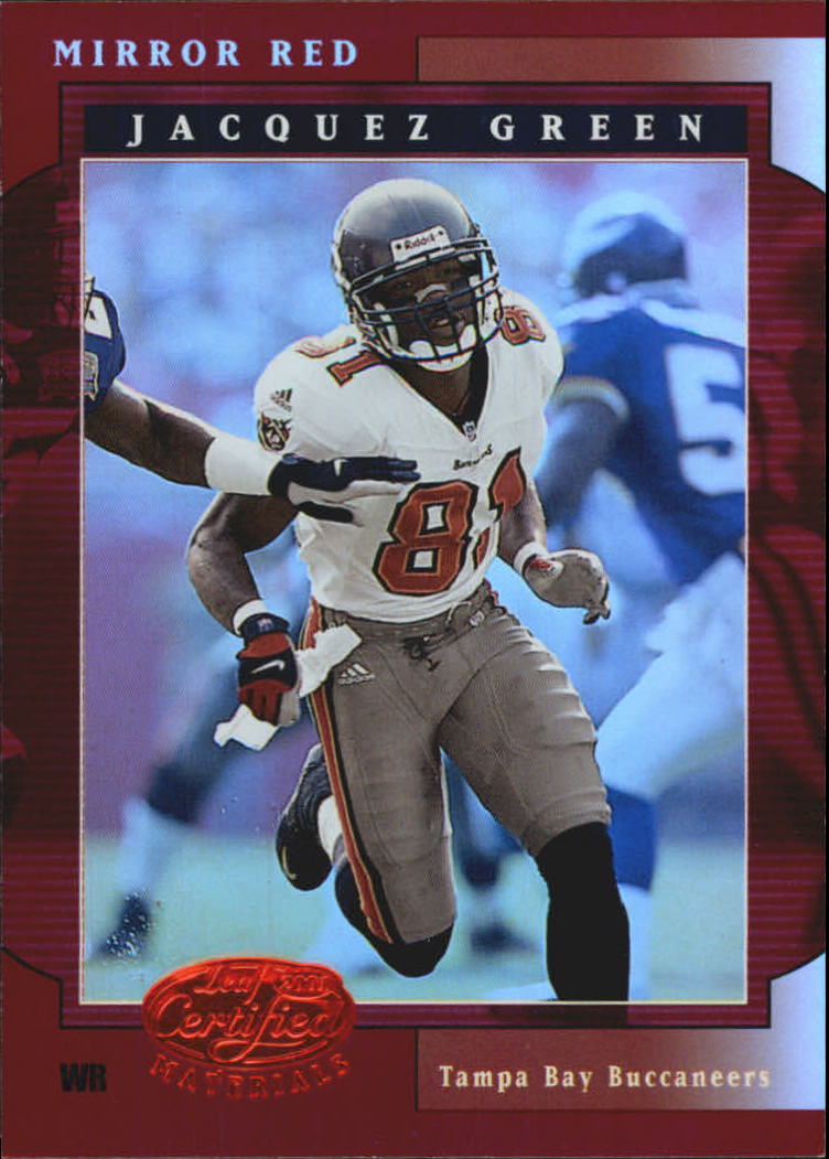 2001 Leaf Certified Materials Mirror Red #38 Jacquez Green