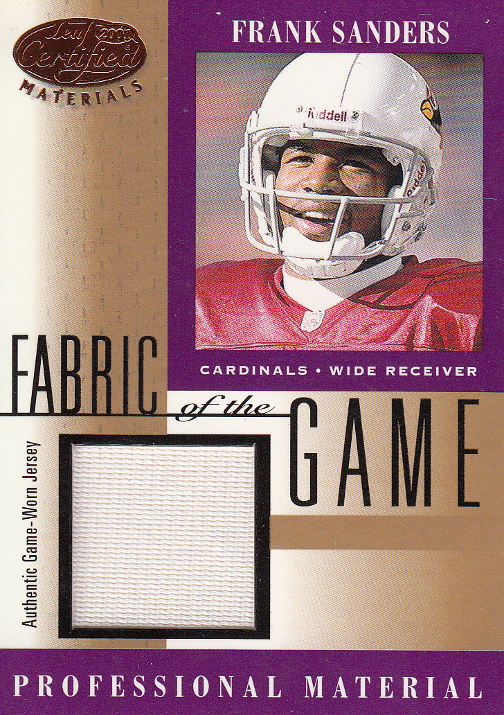 2001 Leaf Certified Materials Fabric of the Game #120BA Frank Sanders