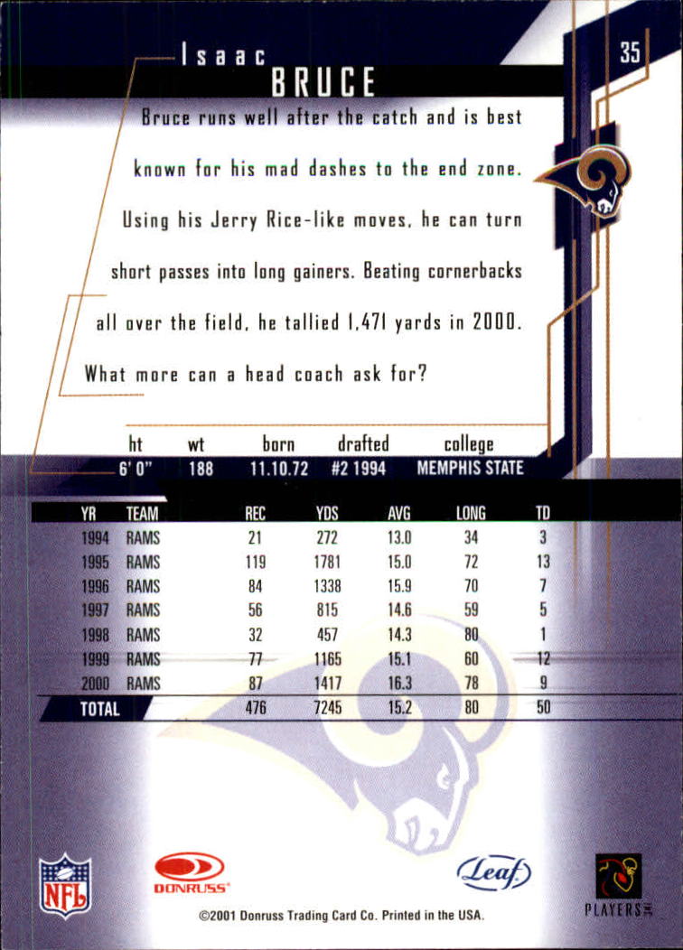 2001 Rookies and Stars (Leaf) Football "Main Set" Cards - Picture 71 of 257