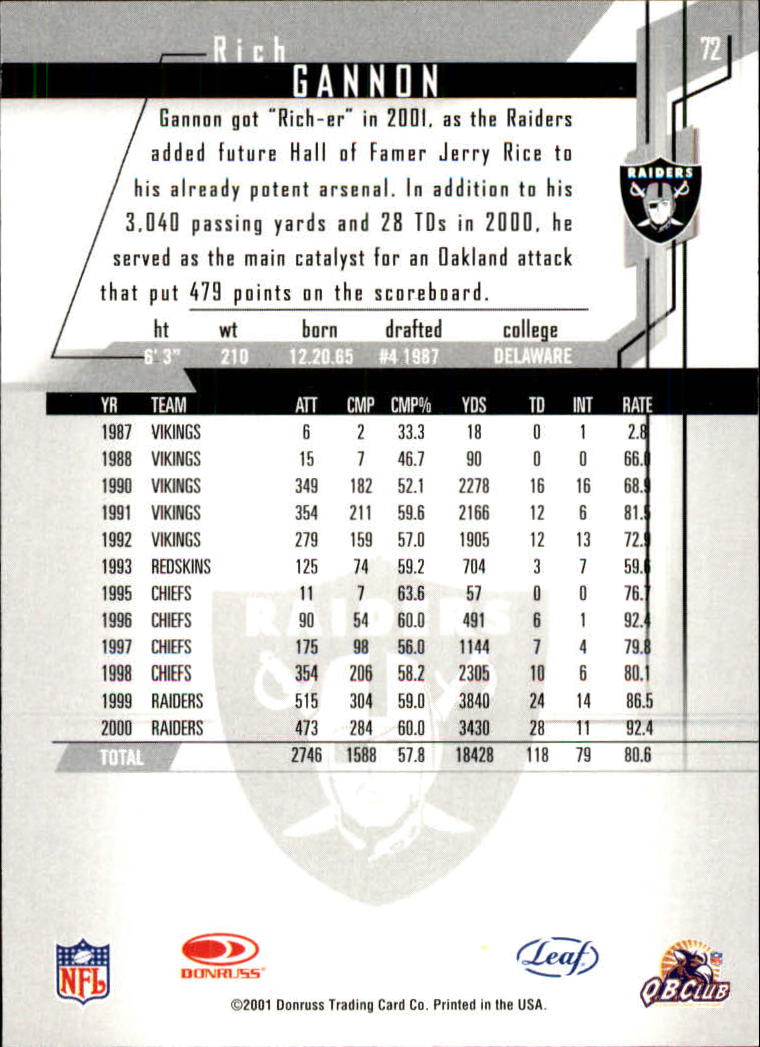 2001 Rookies and Stars (Leaf) Football "Main Set" Cards - Picture 145 of 257