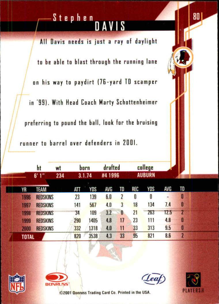 2001 Rookies and Stars (Leaf) Football "Main Set" Cards - Picture 161 of 257