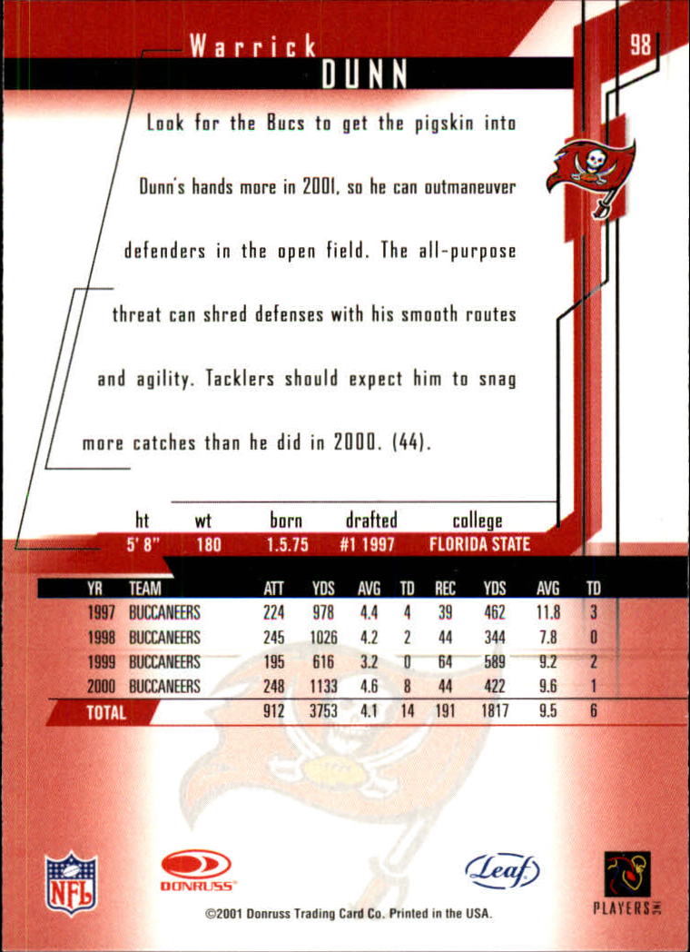 2001 Rookies and Stars (Leaf) Football "Main Set" Cards - Picture 197 of 257
