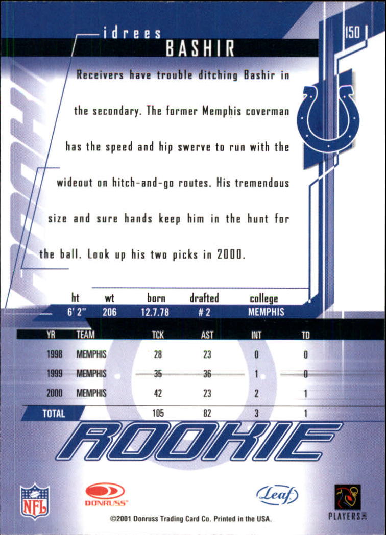 2001 Rookies and Stars (Leaf) Football "Main Set" Cards - Picture 227 of 257