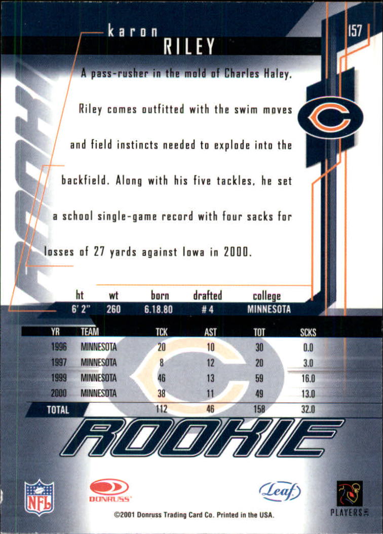 2001 Rookies and Stars (Leaf) Football "Main Set" Cards - Picture 233 of 257