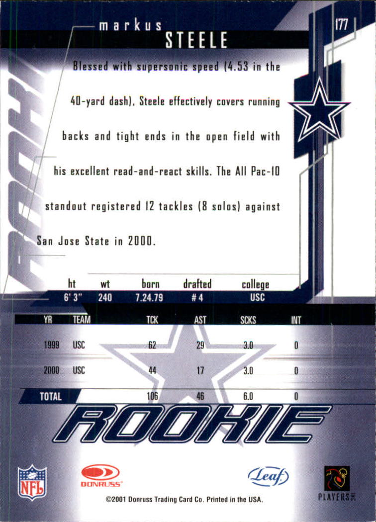 2001 Rookies and Stars (Leaf) Football "Main Set" Cards - Picture 247 of 257