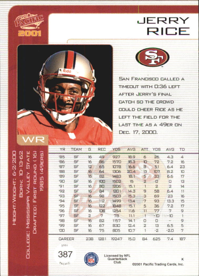 Jerry Rice cards (2000-2022) 49ers Raiders - You Choose - Bild 61 von 227