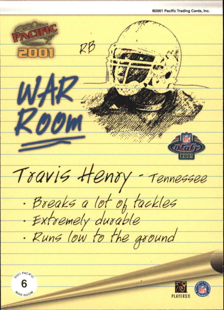 2001 Pacific War Room #6 Travis Henry back image