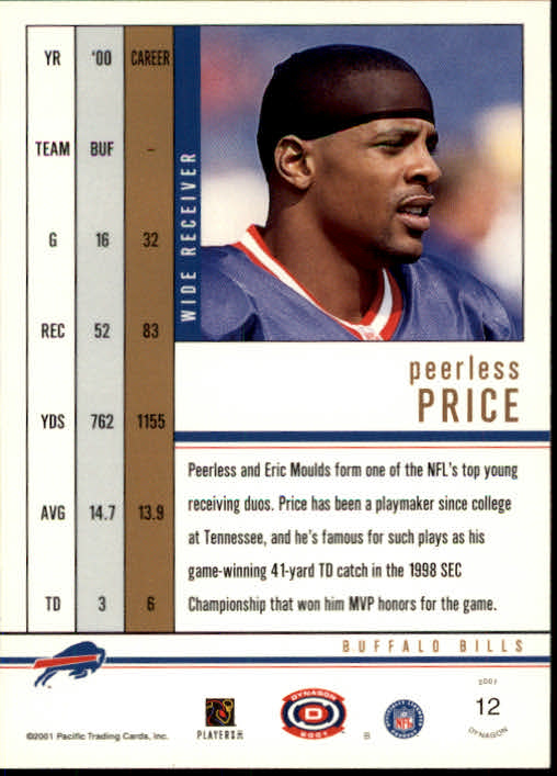 2001 Pacific Dynagon #12 Peerless Price back image