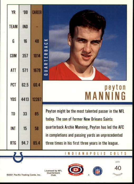 2001 Dynagon (Pacific) Football Cards - Picture 19 of 135