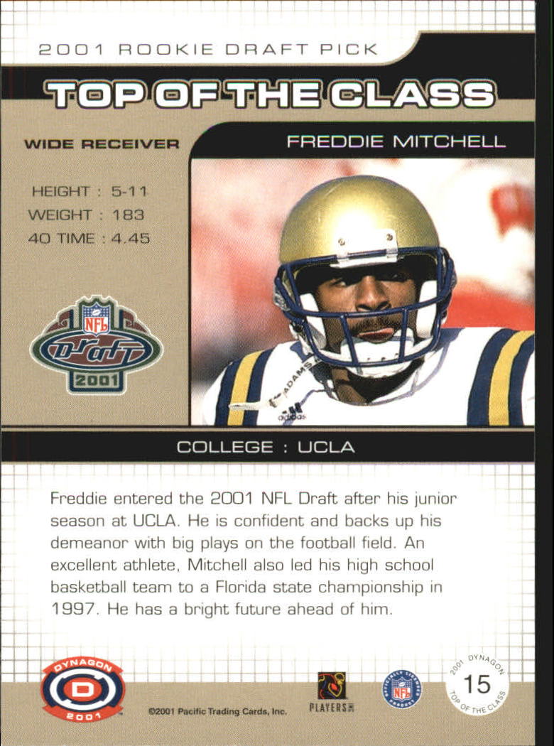 2001 Pacific Dynagon Top of the Class #15 Freddie Mitchell back image