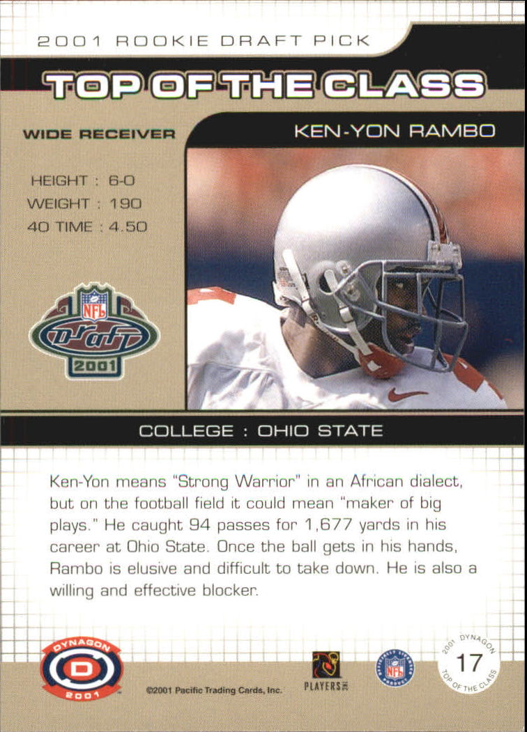 2001 Dynagon (Pacific) Football Cards - Picture 125 of 135