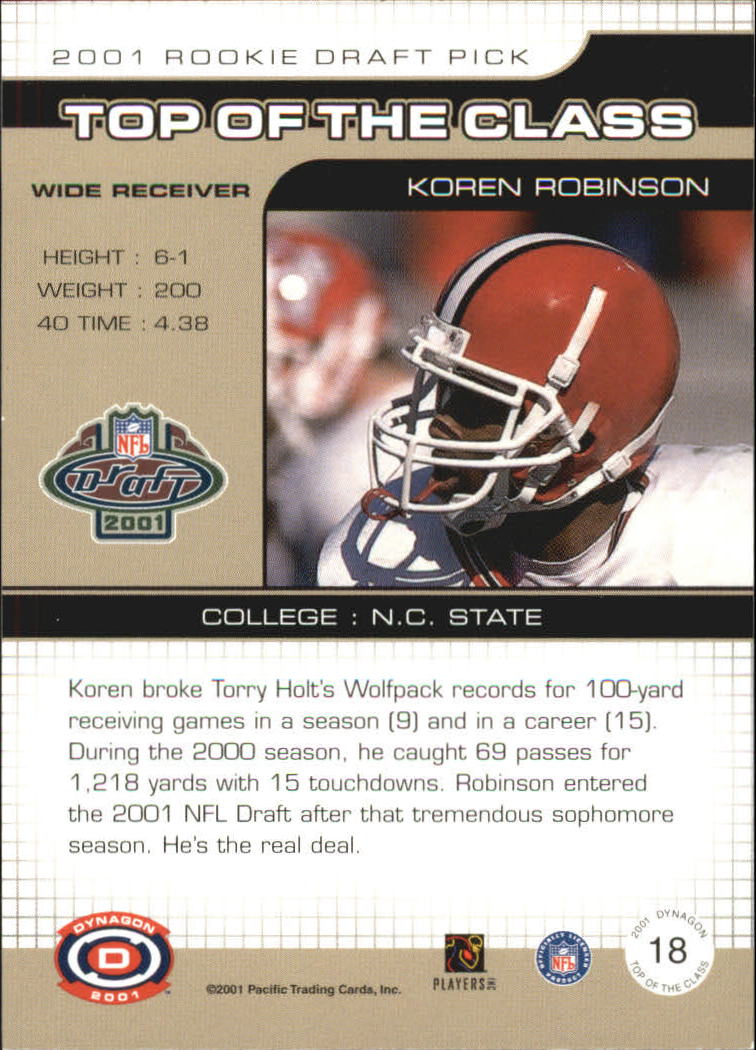 2001 Dynagon (Pacific) Football Cards - Picture 127 of 135