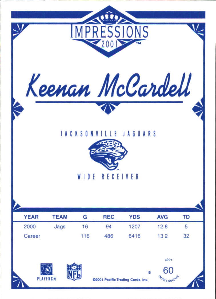 2001 Pacific Impressions Retail #60 Keenan McCardell back image