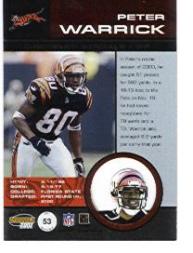 2001 Pacific Invincible #53 Peter Warrick back image