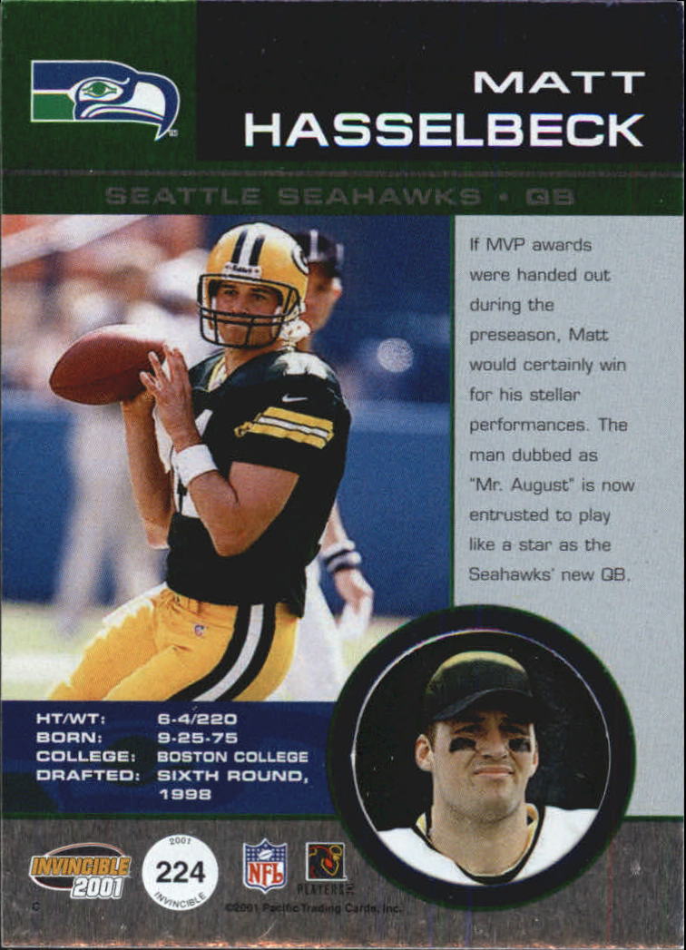 2001 Invincible (Pacific) Football "Main Set" Cards - Picture 21 of 27