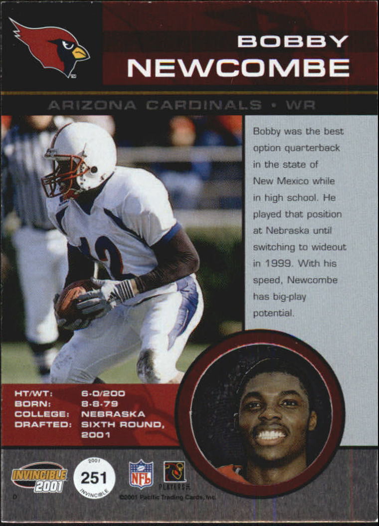 2001 Pacific Invincible #251 Bobby Newcombe RC back image