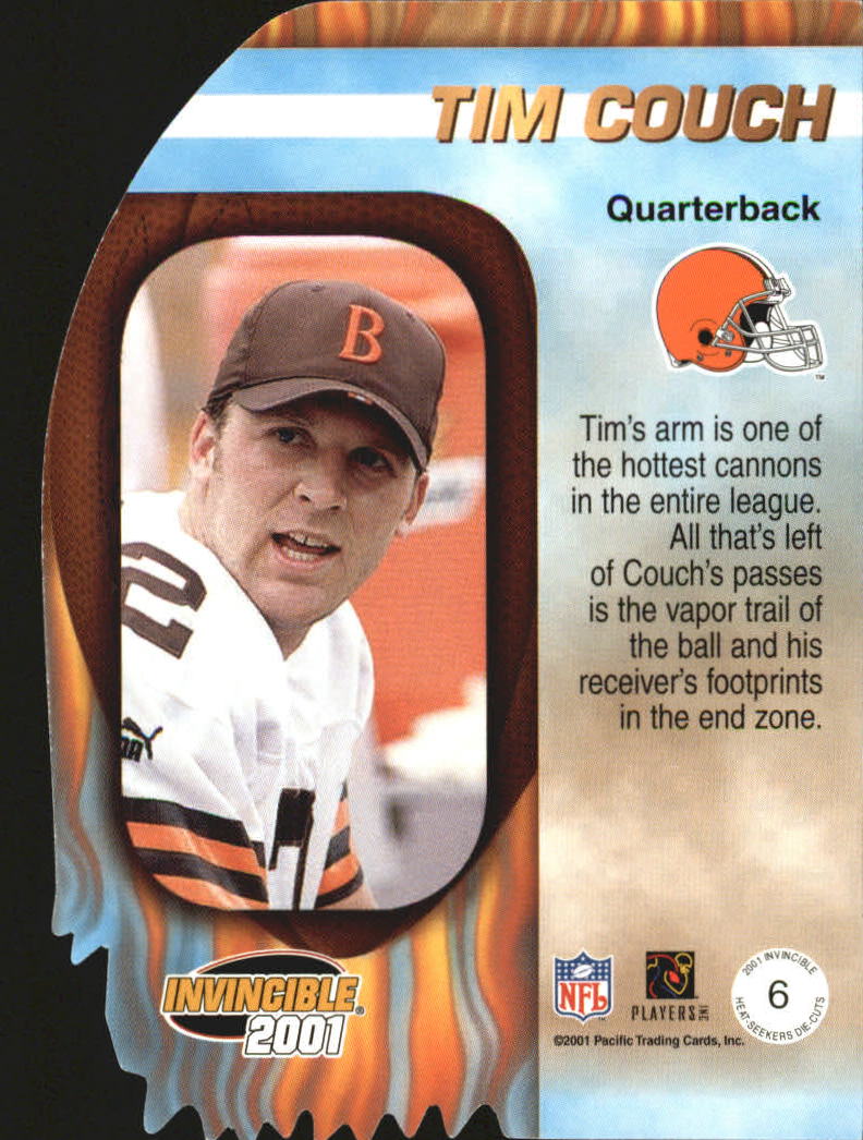 2001 Pacific Invincible Heat Seekers #6 Tim Couch back image