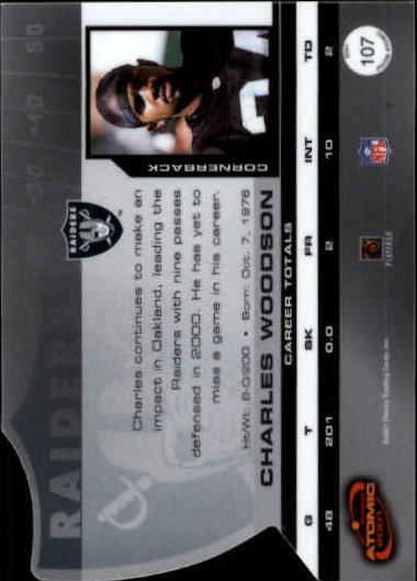 2001 Pacific Prism Atomic #107 Charles Woodson back image