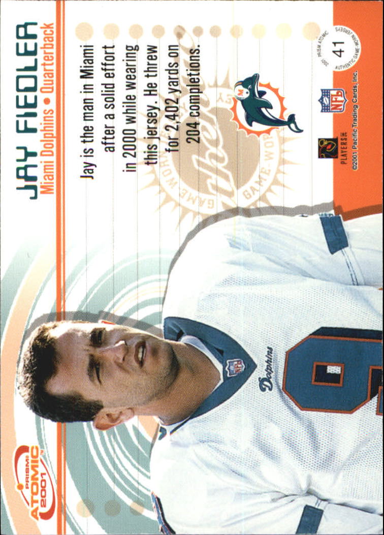 2001 Pacific Prism Atomic Jerseys #41 Jay Fiedler back image