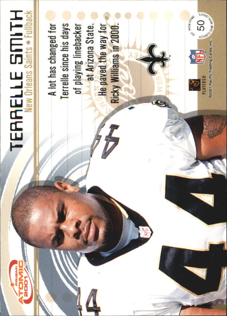 2001 Pacific Prism Atomic Jerseys #50 Terrelle Smith back image