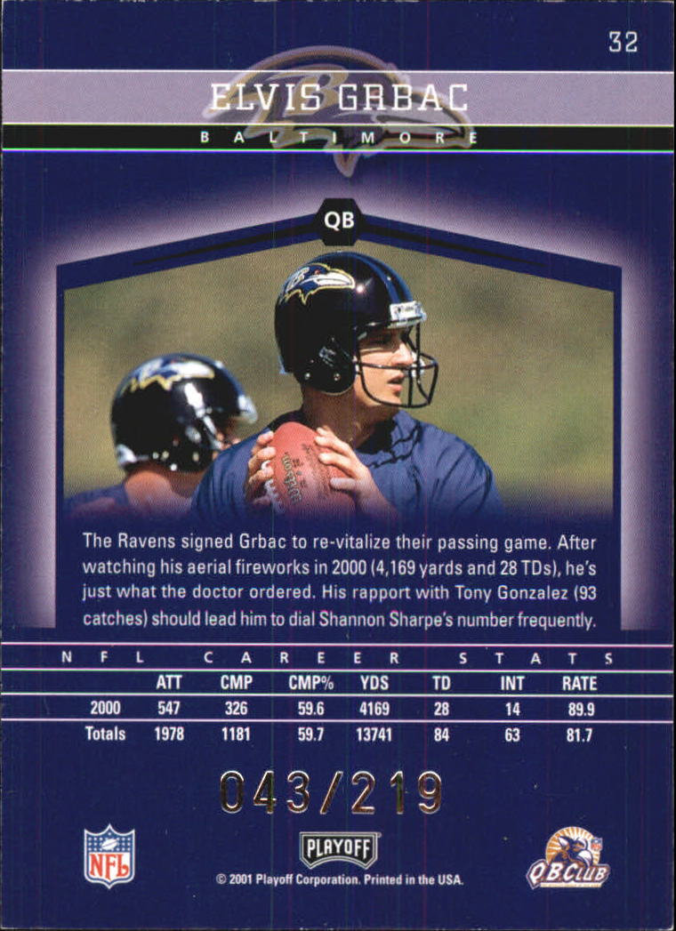 B1304- 2001 Playoff Honors FB Cards 1-235 +Inserts -You Pick- 15+ FREE US SHIP - Picture 179 of 179
