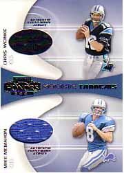 2001 Playoff Honors Rookie Tandem Jerseys #RT2 Chris Weinke/Mike McMahon