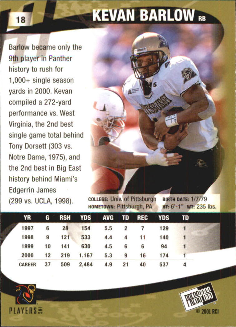 2001 Press Pass Football "Parallel" Cards - Picture 7 of 37