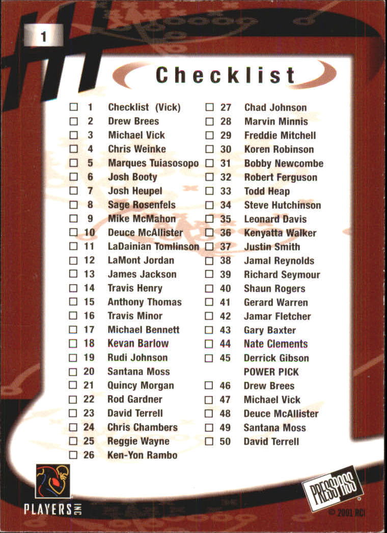 2001 Press Pass Football "Parallel" Cards - Picture 17 of 37