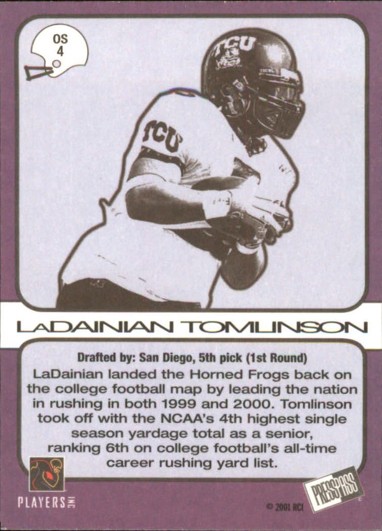 2001 Press Pass SE Old School #OS4 LaDainian Tomlinson back image