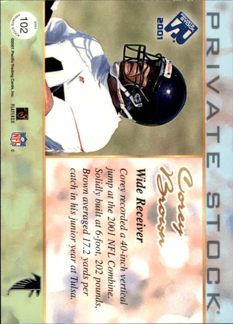 2001 Private Stock Retail #102 Corey Brown RC back image