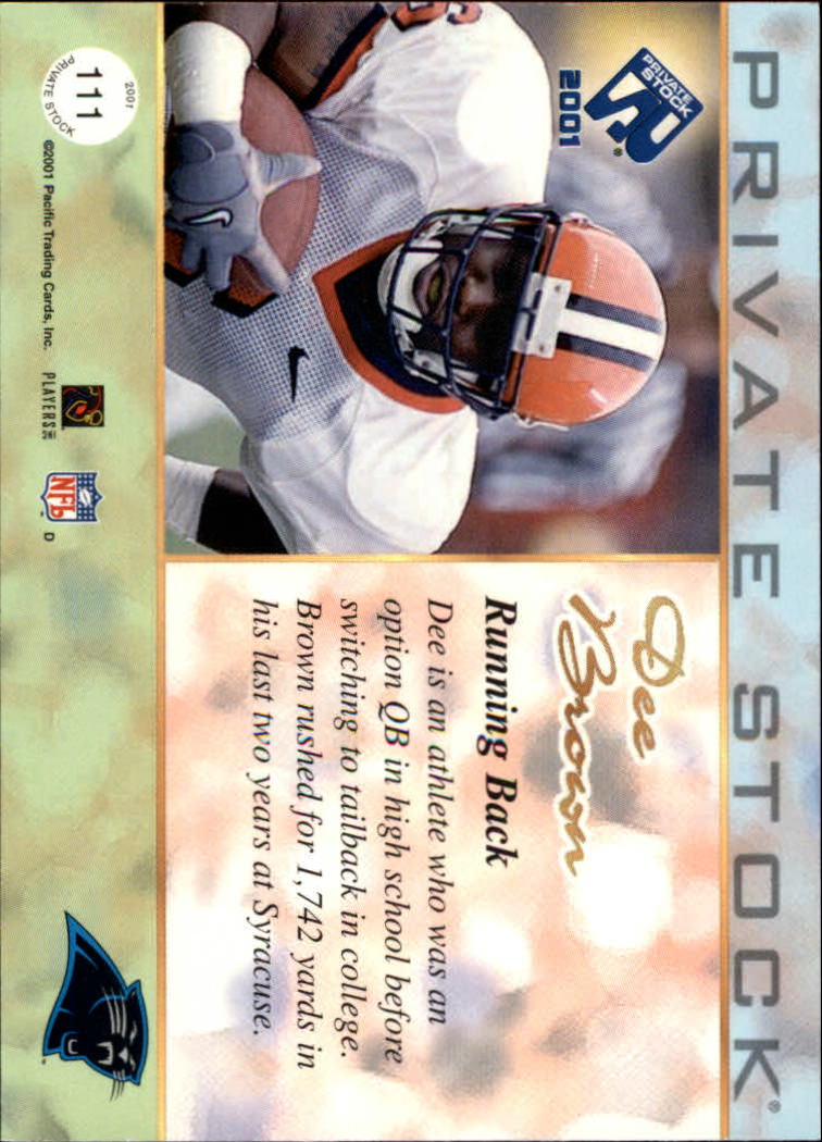 2001 Private Stock Retail #111 Dee Brown RC back image