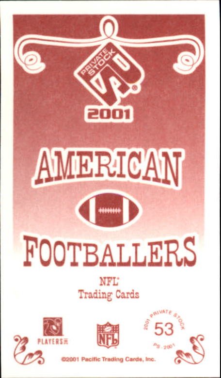 2001 Private Stock (Pacific) Football "Insert and Parallel" Cards - Picture 25 of 73