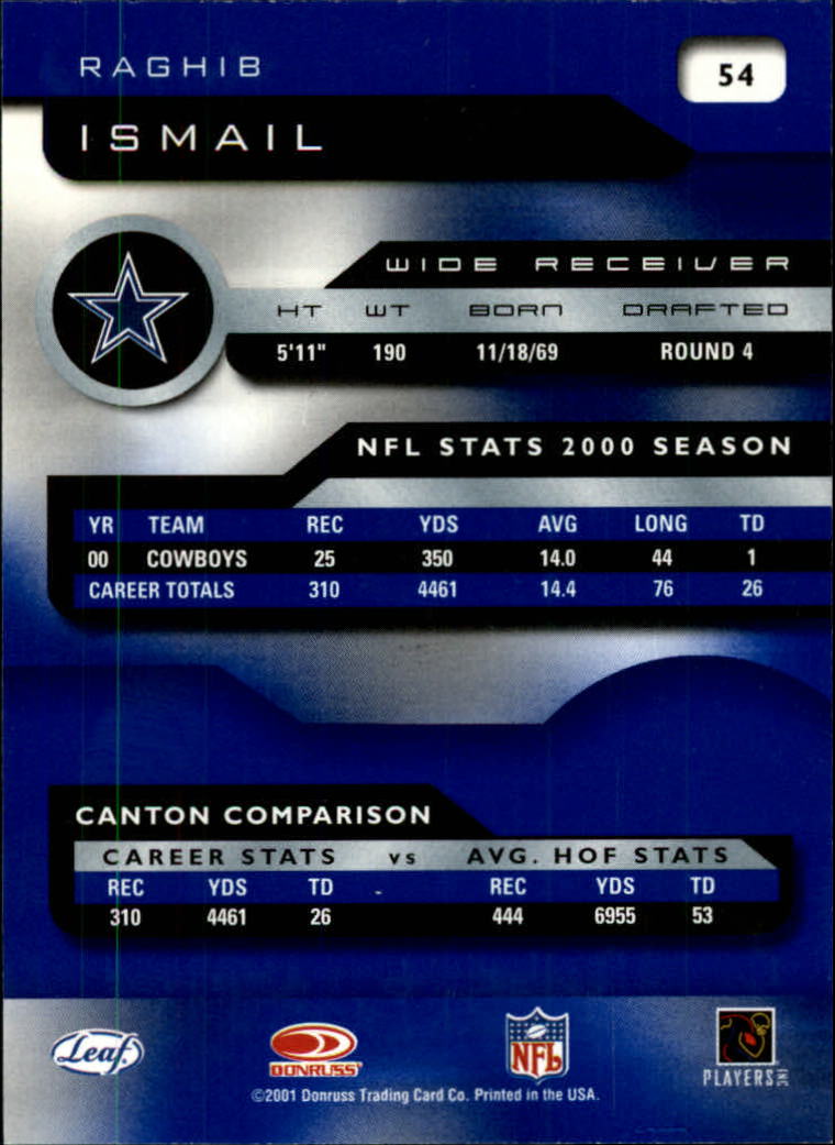 2001 Quantum Leaf #54 Rocket Ismail back image