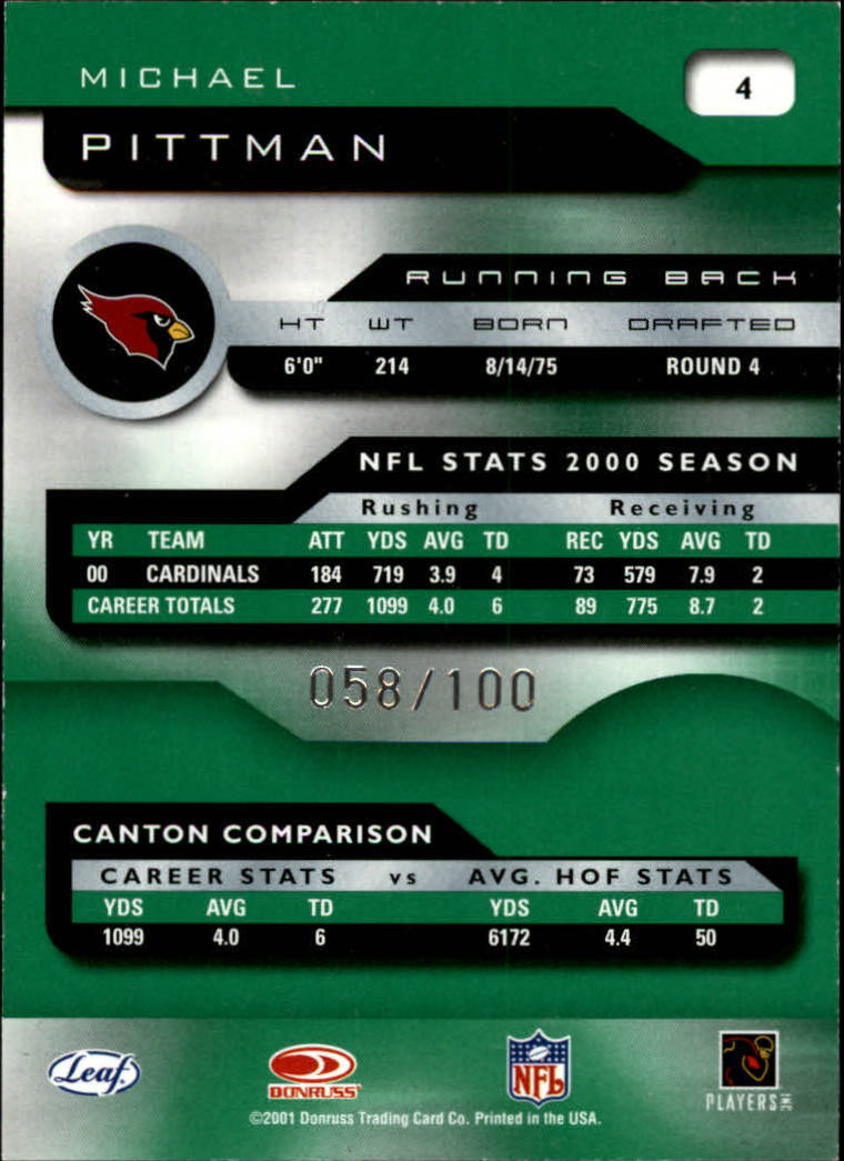 2001 Quantum Leaf Infinity Green #4 Michael Pittman