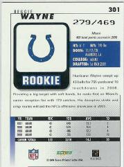 2001 Score Scorecard #301 Reggie Wayne/469 back image