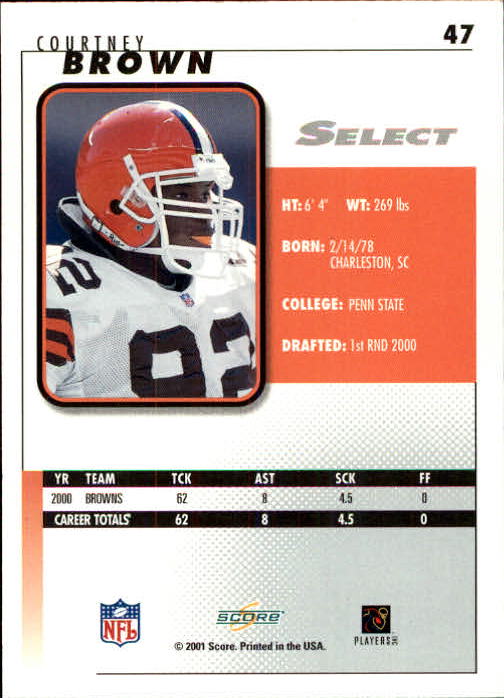 2001 Select #47 Courtney Brown back image