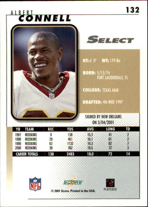 2001 Select #132 Albert Connell back image