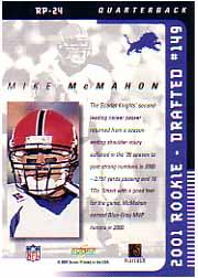 2001 Select Rookie Preview Autographs #RP24 Mike McMahon/450 back image