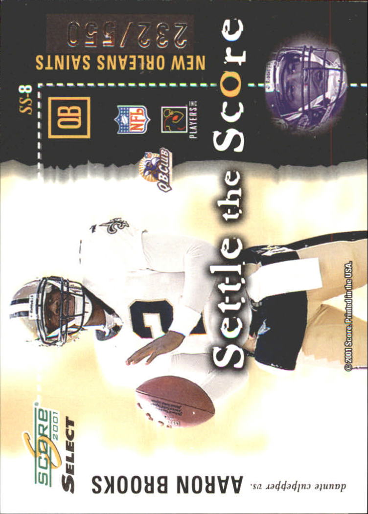 2001 Select Settle the Score #SS8 Daunte Culpepper/Aaron Brooks back image